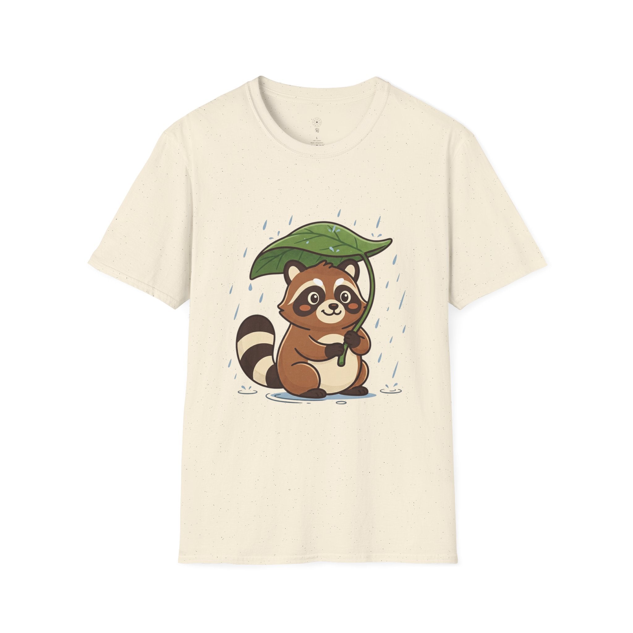 Kiku - Tanuki in Rain Softstyle T-Shirt