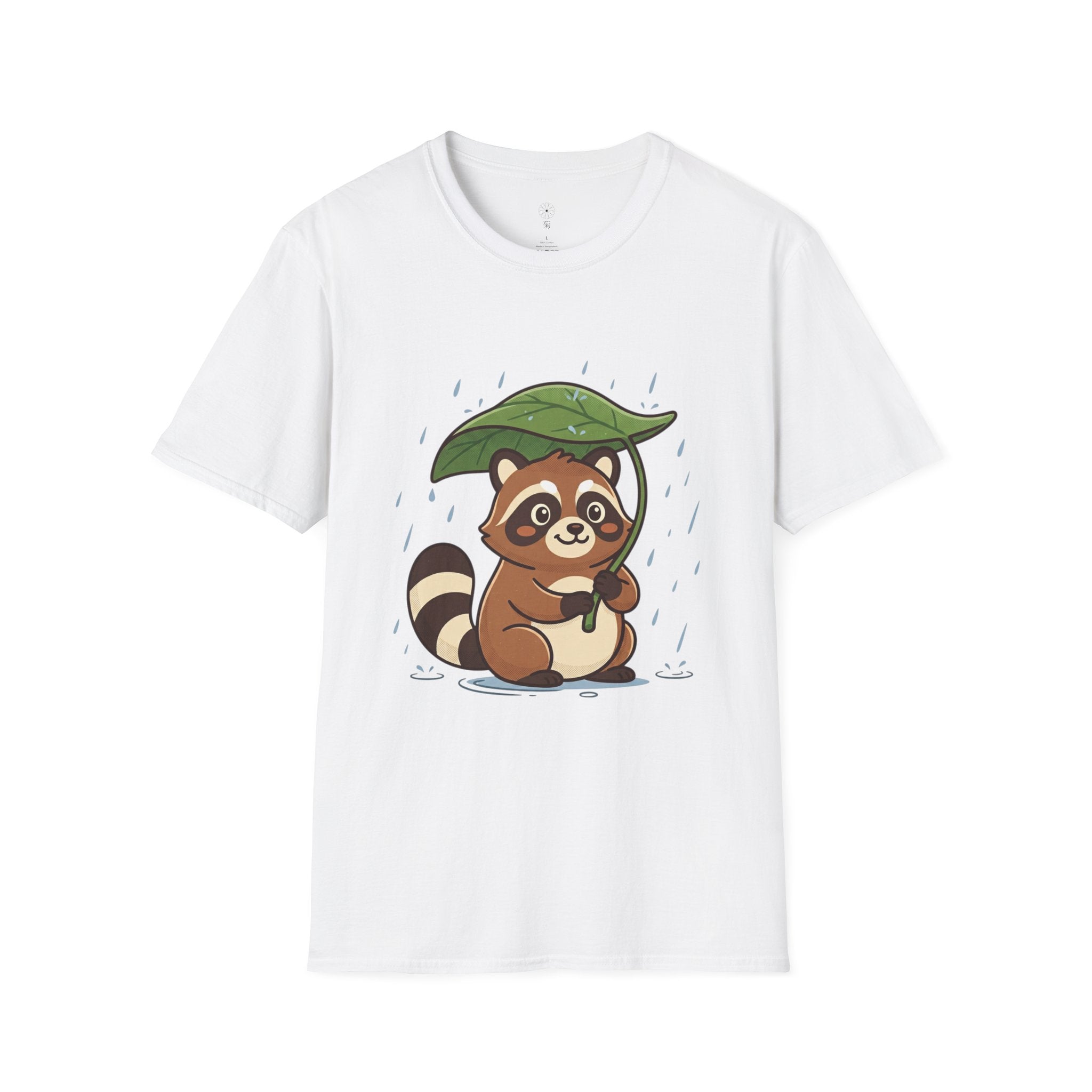 Kiku - Tanuki in Rain Softstyle T-Shirt