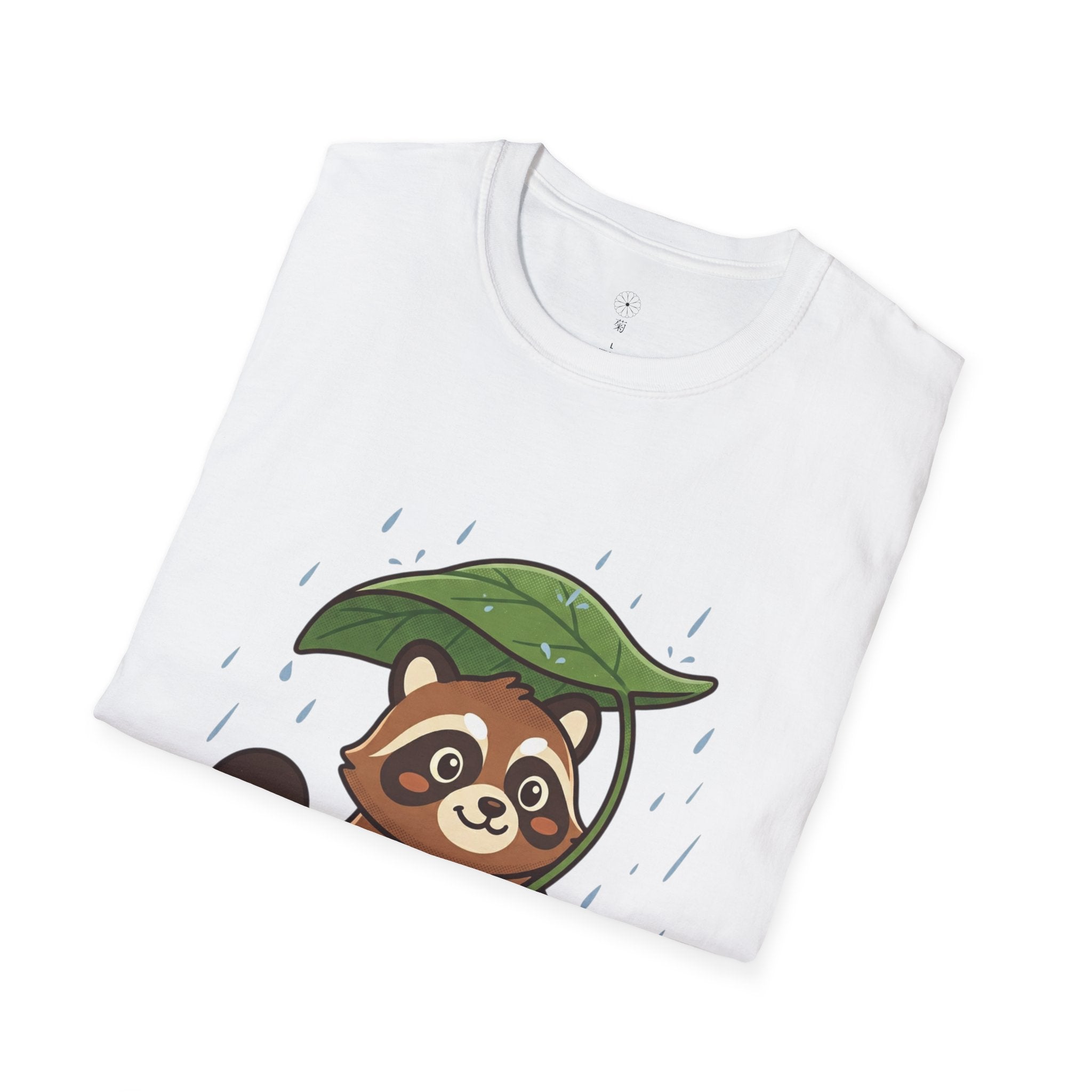 Kiku - Tanuki in Rain Softstyle T-Shirt