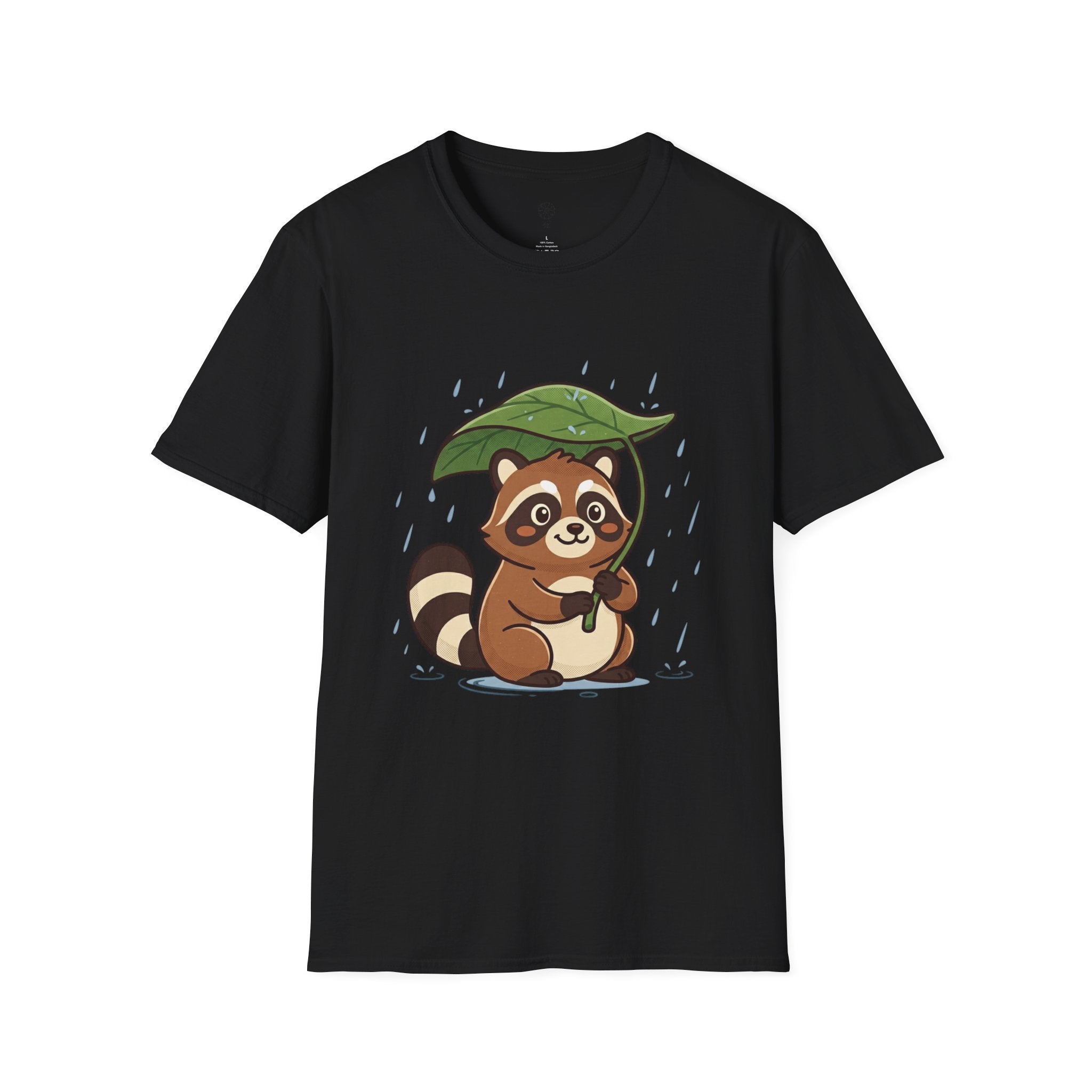 Kiku - Tanuki in Rain Softstyle T-Shirt